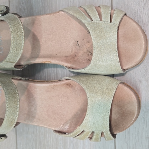 Dansko Women Marlow Oyster washed Ankle Leather Heels Sandals shoes sz 39/8.5-9 - Picture 6 of 15